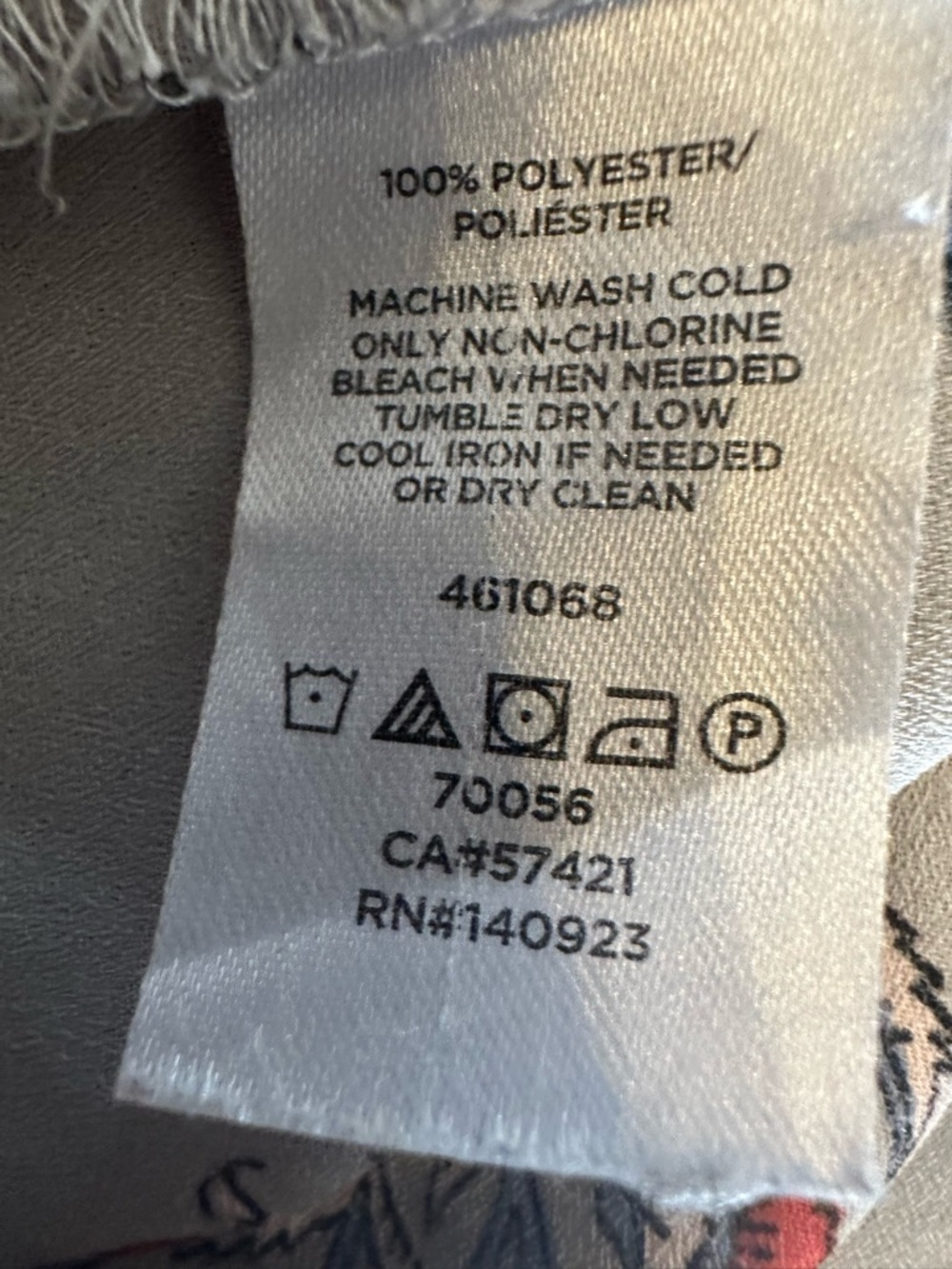 LOFT Ivory Gray Long-Sleeve Floral Peasant Blouse with Red Print sz L - Picture 13 of 13